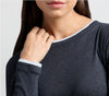 YAYA - Faux Double Layer Long Sleeve top