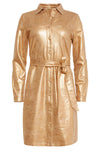 SMASHED LEMON Metallic Shirt Dress/Belt -Gold