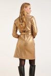 SMASHED LEMON Metallic Shirt Dress/Belt -Gold