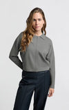 YAYA - Cardigan with zipper in light metal grey