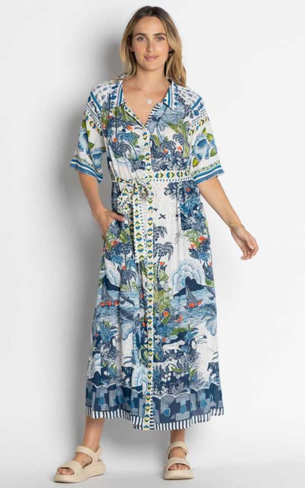 LulaLife Dita Shirt Dress - Ocean