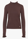LA PETITE ETOILE Solferino Jacquard ruffled round-neck sweater