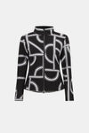 Joseph Ribkoff Collared Casual Long Sleeve Jacket - Black/Off White