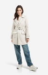 YAYA Woven mid-length trenchcoat with belt - Slate Grey
