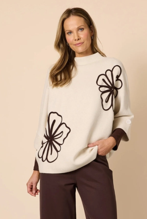 Threadz Mimosa Floral Print Knit - Natural