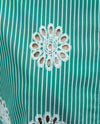 ANDAM embroidered Swiss Stripe Shirt - Green-6