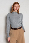 LA PETITE ETOILE Solferino Jacquard ruffled round-neck sweater