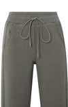 YAYA Wide Leg Jersey Trousers - Dark Night Grey