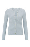 YAYA Faux Layered Ribbed Cardigan - Gray Dawn Blue Melange