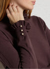 LA PETITE ETOILE Solferino Jacquard ruffled round-neck sweater