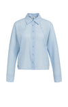 YAYA Blouse with Diagonal Seams & Button Details - Light Blue