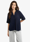 YAYA Short Sleeve Raglan Top - Navy
