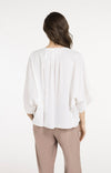 YAYA Oversized Blouse with Batwing Sleeves & Pleats