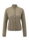 YAYA Knitted High Neck Cardigan - Capers Melange