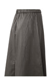 YAYA- Faux leather A-line midi - Dark Night Grey