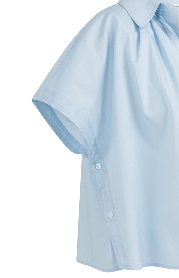 YAYA Sleeveless Blouse with Button Details - Light blue
