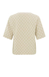 YAYA Round Neckline Print Sweater - Chalk White Dessin