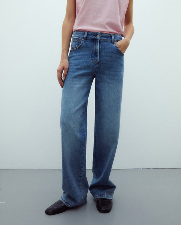 ANDAM High-Waist Wide-Leg Jeans - Blue