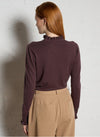 LA PETITE ETOILE Solferino Jacquard ruffled round-neck sweater