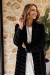 Brave+True Snow Stripe New YorK Fur Coat - Black
