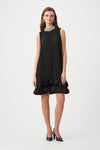 Joseph Ribkoff Mini A-line Pleated Dress - Black