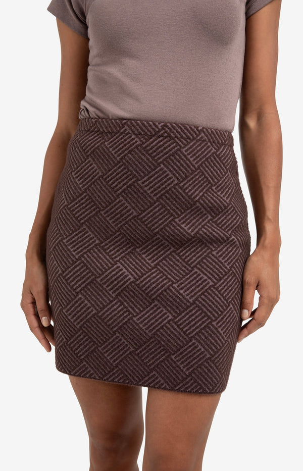 YAYA Jaquard Knitted Skirt -Fudge Purple