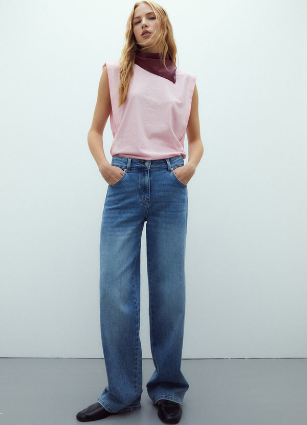 ANDAM High-Waist Wide-Leg Jeans - Blue