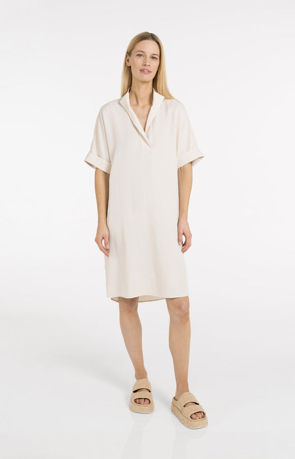 YAYA Dress with Short Sleeves and Polo collar