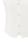 YAYA Fine Knitted V-neck Gilet - Pure White