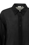 Yaya Blouse with hidden button placket and loose fit Phantom