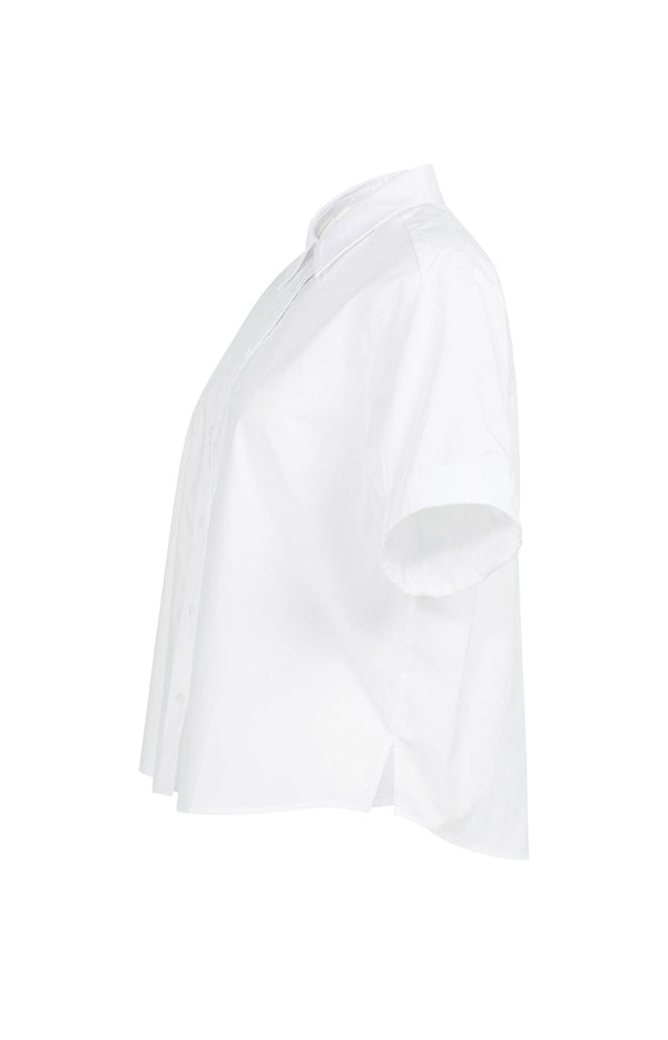 YAYAShort Roll- Up Sleeve Blouse With Collar