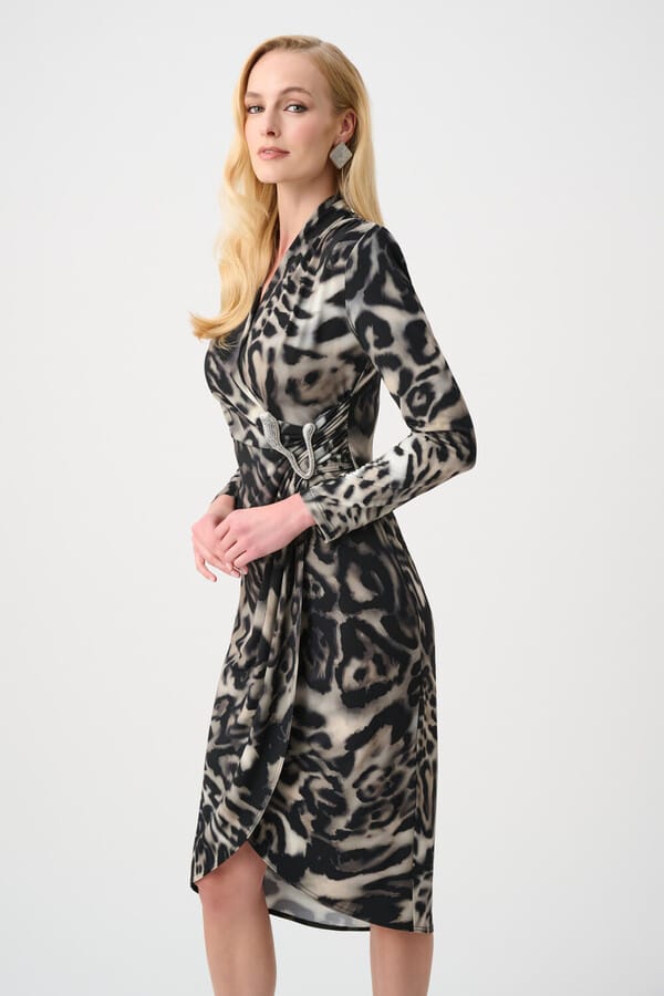 Joseph Ribkoff Wrap Dress - Animal Print