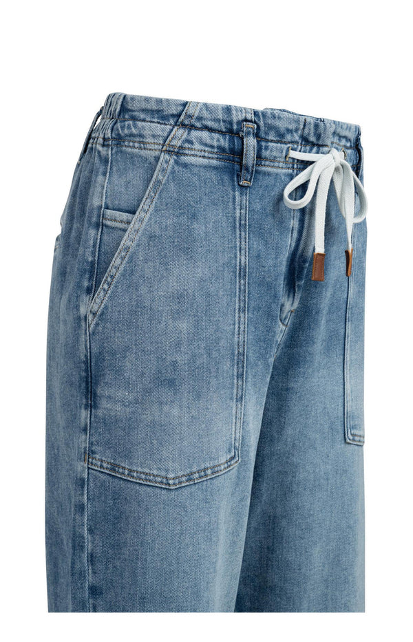 YAYA Loose Fit Straight Denim - Mid Blue