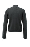 YAYA Knitted High Neck Cardigan- Oyster Black