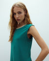 ANDAM Long Modal Rib Knit Dress - Green-68