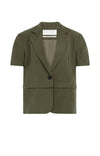 YAYA Woven Blazer with Short Sleeves & detachable zip hem