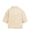 YAYA Oversized Denim Jacket with Short Sleeves -Warm Beige