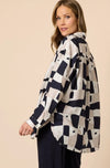 Threadz Gauche Shacket - Navy Multi