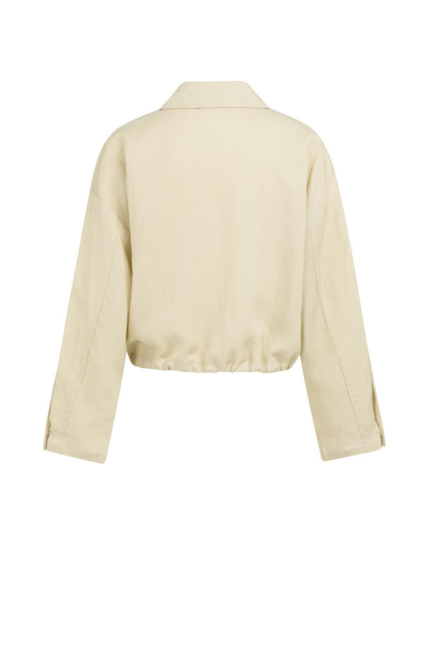 YAYA Bouse Jacket with drawstring & hidden buttons - Warm Dust Sand