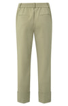YAYA Trousers - Jersey pants with fixed turned-up hemSoft Green