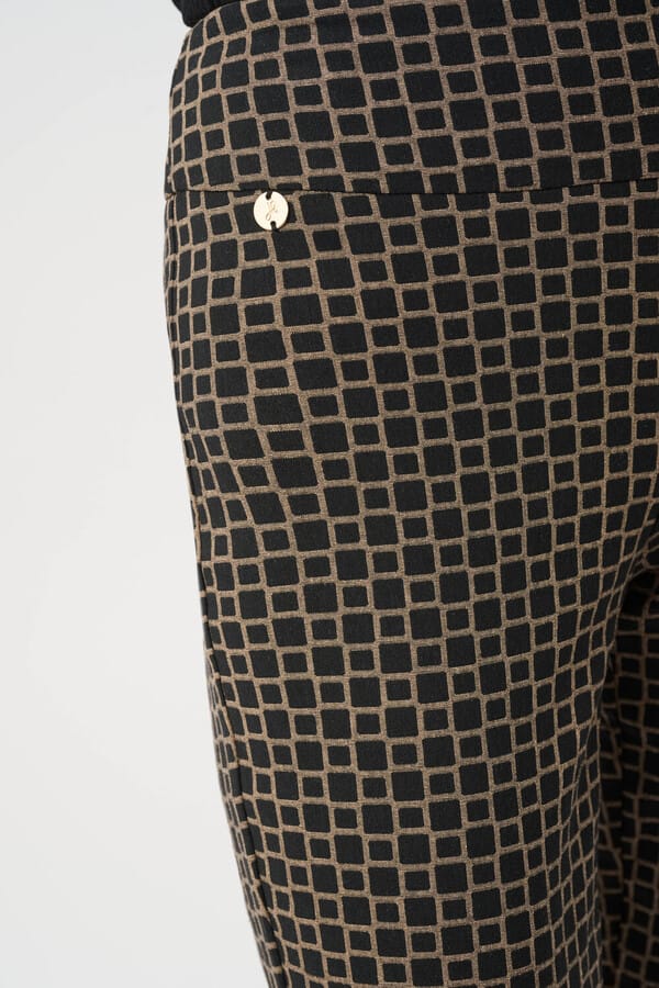Joseph Ribkoff Geometric Formal Trousers - Black/Beige