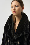 Joseph Ribkoff Textured Faux Fur Shawl Collar Coat