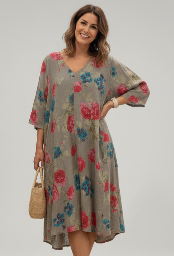 Made in Italy- Pati Linen Dress - Mint Green