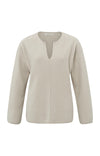 YAYA Chenille V-neck sweater - Silver Lining Beige