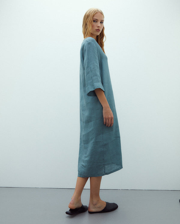 ANDAM Midi V-Neck Dress - Green-121