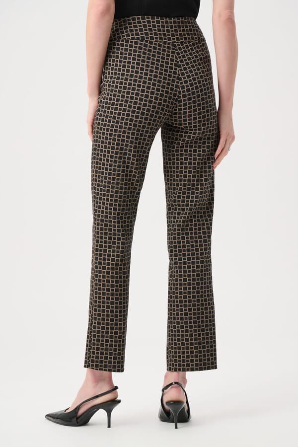 Joseph Ribkoff Geometric Formal Trousers - Black/Beige