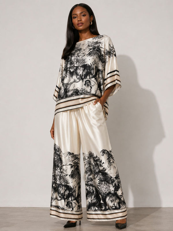 Made in Italy UB Creative Printed Satin Pant