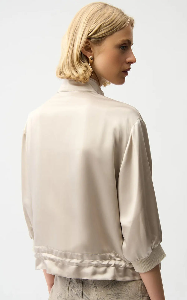 The Joseph Ribkoff Satin LDS Jacket - Moonstone