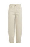 YAYA Barrel jeans with visible back seams and soft wash - Sandstone Beige