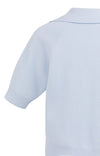 YAYA Short Sleeve Sweater With Collar - Ice Blue